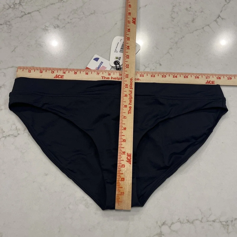 Prana NEW Summer Wave Black Bikini‎ Swim Mid-Rise Bottoms Size XL UPF Beach
